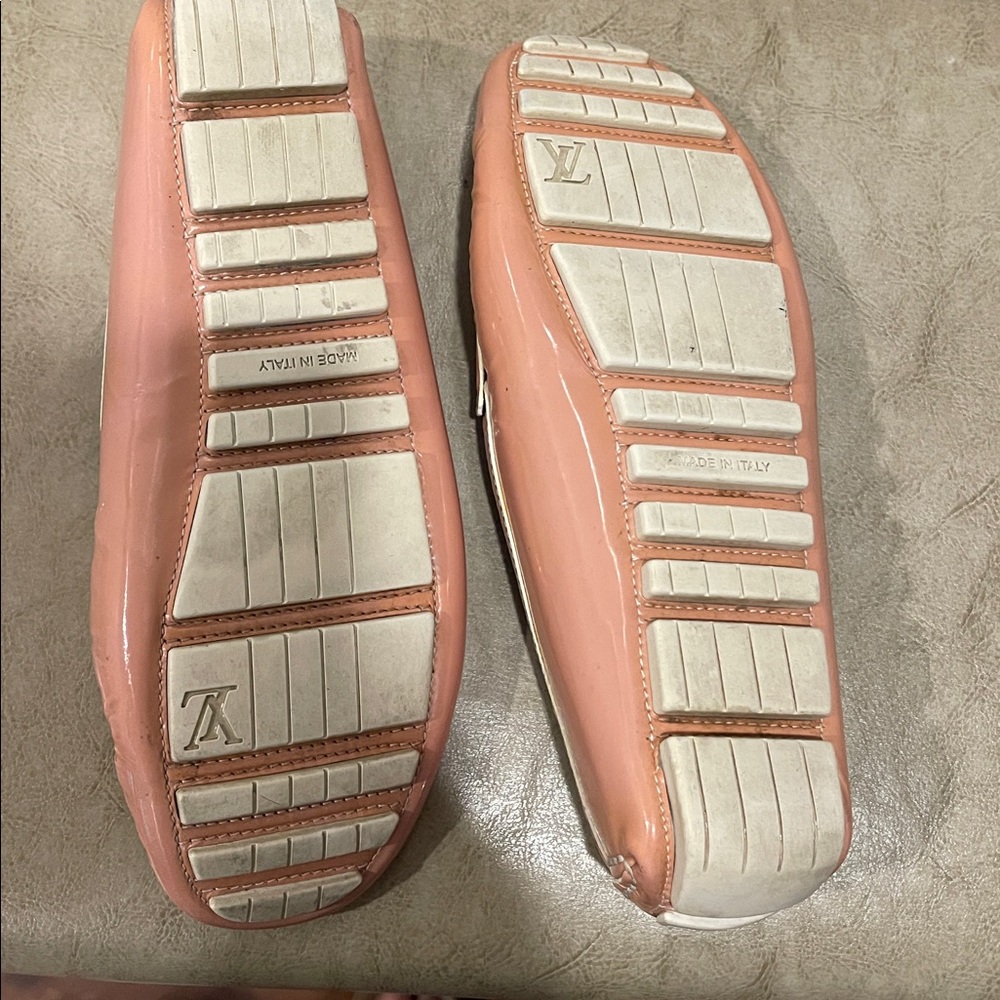 Louis Vuitton Pink Patent Leather Loafers with Gold Hardware - Picture 7 of 8